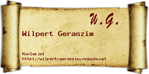 Wilpert Geraszim névjegykártya